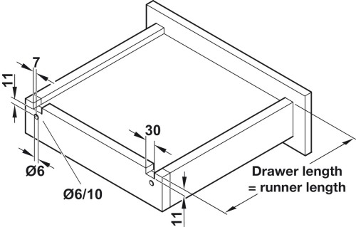 Prowadnica Favorit A30 ham. clip 3D, 400 mm (433.03.753)