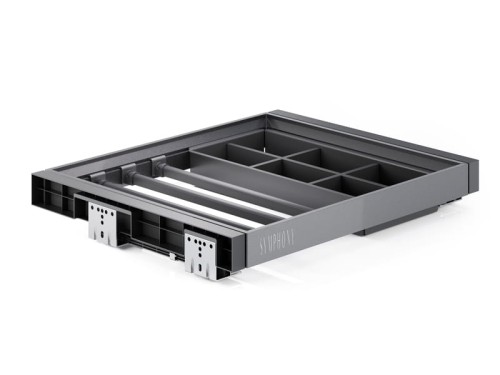 Wieszak na spodnie + organizer z prowadnicą Tandem SYMPHONY WB-664 P35 Antracyt L-600