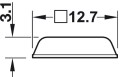 Odbojnik bezbarwny Silikonowy D=12,7 mm x 12,7 mm, h=3,1 mm (ALTER.356.25.411) (356.27.416)