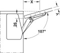 FREE FLAP 1.7 model C, 107 st, kpl. z mocowaniem frontu (372.91.408)