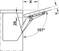 FREE FLAP 3.15 model G, 107 st., kpl. z mocowaniem frontu jednoczęściowych klap drewnianych, szklanych lub z ramką aluminiową (372.91.413)