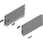 MERIVOBOX - Boki Szuflad wys. K (129 mm), L-300 mm, Szary indium kpl. (470K3002S IG-M)