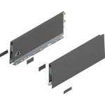 MERIVOBOX - Boki Szuflad wys. K (129 mm), L-300 mm, Antracyt kpl. (470K3002S OG-M)