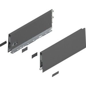 MERIVOBOX - Boki Szuflad wys. K (129 mm), L-300 mm, Antracyt kpl. (470K3002S OG-M)