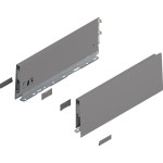 MERIVOBOX - Boki Szuflad wys. K (129 mm), L-350 mm, Szary indium kpl. (470K3502S IG-M)