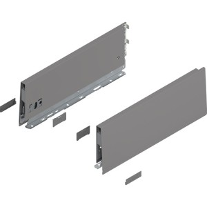MERIVOBOX - Boki Szuflad wys. K (129 mm), L-350 mm, Szary indium kpl. (470K3502S IG-M)