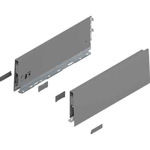 MERIVOBOX - Boki Szuflad wys. K (129 mm), L-350 mm, Szary indium kpl. (470K3502S IG-M)