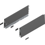 MERIVOBOX - Boki Szuflad wys. K (129 mm), L-350 mm, Antracyt kpl. (470K3502S OG-M)