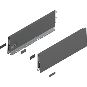 MERIVOBOX - Boki Szuflad wys. K (129 mm), L-350 mm, Antracyt kpl. (470K3502S OG-M)