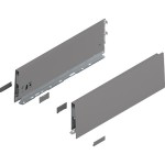 MERIVOBOX - Boki Szuflad wys. K (129 mm), L-400 mm, Szary indium kpl. (470K4002S IG-M)