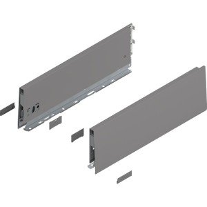 MERIVOBOX - Boki Szuflad wys. K (129 mm), L-400 mm, Szary indium kpl. (470K4002S IG-M)