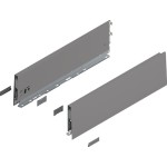 MERIVOBOX - Boki Szuflad wys. K (129 mm), L-450 mm, Szary indium kpl. (470K4502S IG-M)
