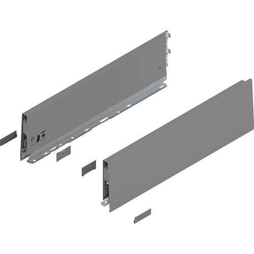 MERIVOBOX - Boki Szuflad wys. K (129 mm), L-450 mm, Szary indium kpl. (470K4502S IG-M)