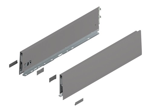 MERIVOBOX - Boki Szuflad wys. K (129 mm), L-550 mm, Szary indium kpl. (470K5502S IG-M)