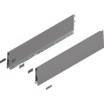 MERIVOBOX - Boki Szuflad wys. K (129 mm), L-600 mm, Szary indium kpl.(470K6002S IG-M)