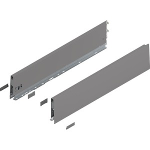 MERIVOBOX - Boki Szuflad wys. K (129 mm), L-600 mm, Szary indium kpl.(470K6002S IG-M)