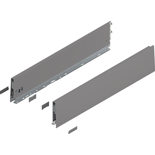 MERIVOBOX - Boki Szuflad wys. K (129 mm), L-600 mm, Szary indium kpl.(470K6002S IG-M)