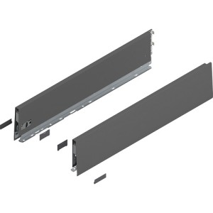 MERIVOBOX - Boki Szuflad wys. K (129 mm), L-600 mm, Antracyt kpl. (470K6002S OG-M)