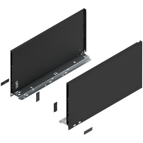 LEGRABOX - Boki Szuflad wys. F (241,0 mm), L=450 mm, lewy/prawy, Czarny Mat Pure CS-M (770F4502S)