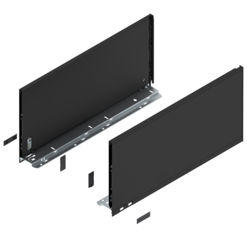 LEGRABOX - Boki Szuflad wys. F (241,0 mm), L=500 mm, lewy/prawy, Czarny Mat Pure CS-M (770F5002S)