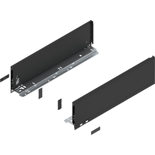 LEGRABOX - Boki Szuflad wys. K (128,5 mm), L=450 mm, lewy/prawy, CZARNY MAT  Pure (770K4502S)