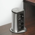 BACH MANN ELEVATOR - Gniazda do zabudowy w blacie - 1x duże, 2x małe gniazdo Aluminium