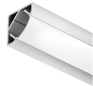 Profil nawierzchniowy 2195 do taśm LED 10mm, klosz biały opal, profil srebrny, 2.5m, narożny (833.72.987)