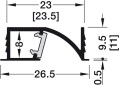 Profil wpuszczany 1107 do taśm LED 5mm, klosz biały opal, profil srebrny, 3m (833.95.730)