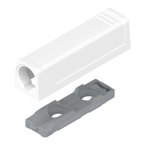 Adapter TIP-ON do drzwi, prosty (20/17 mm) Biały Krótki (956.1201)