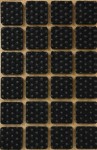 Podkładka filcowa antypoślizgowa czarna kwadrat, 20x20mm
