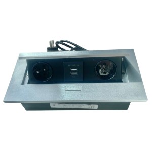 Port FLEXI2 2x230V, 2xUSB Alu z przewodem