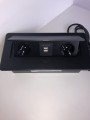 Port OVAL 2x230V, 2xUSB - Czarny z przewodem