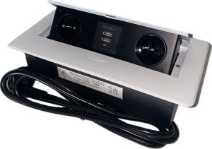 Port OVAL 2x230V, 2xUSB - Biały z przewodem