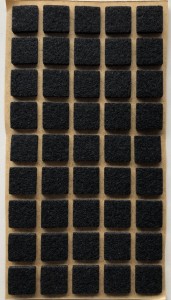 Podkładka filcowa czarna kwadrat, 15x15mm, h 3mm