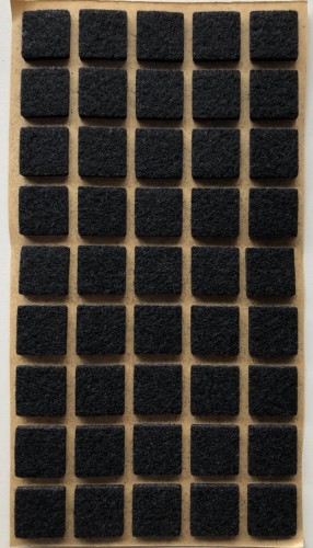 Podkładka filcowa czarna kwadrat, 15x15mm, h 3mm