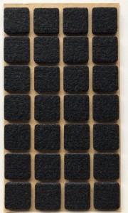 Podkładka filcowa czarna kwadrat, 20x20mm, h 3mm