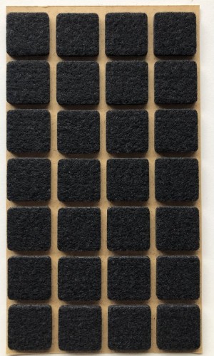 Podkładka filcowa czarna kwadrat, 20x20mm, h 3mm