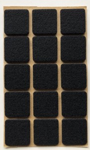 Podkładka filcowa czarna kwadrat, 30x30mm, h 3mm