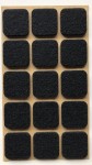 Podkładka filcowa czarna kwadrat, 38x38mm, h 3mm