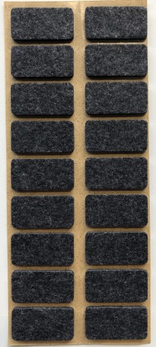 Podkładka filcowa czarna prostokąt, 15x30mm, h 3mm