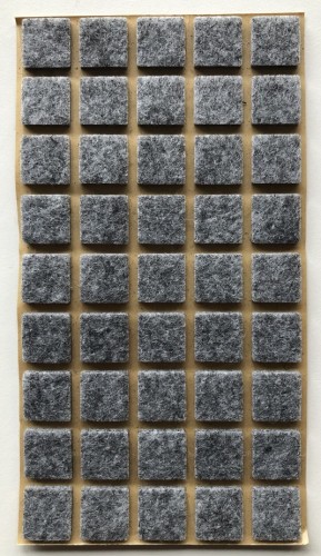 Podkładka filcowa szara kwadrat, 15x15mm, h 3mm