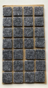  Podkładka filcowa szara kwadrat, 20x20mm, h 3mm
