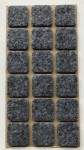 Podkładka filcowa szara kwadrat, 25x25mm, h 3mm