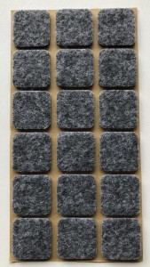  Podkładka filcowa szara kwadrat, 25x25mm, h 3mm