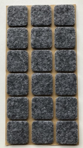 Podkładka filcowa szara kwadrat, 25x25mm, h 3mm