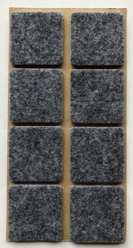 Podkładka filcowa szara kwadrat, 38x38mm, h 3mm