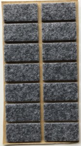  Podkładka filcowa szara prostokąt, 15x30mm, h 3mm