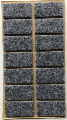 Podkładka filcowa szara prostokąt, 15x30mm, h 3mm