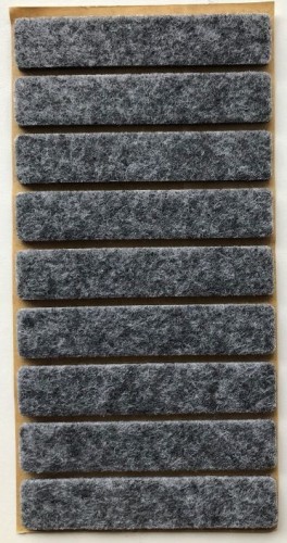 Podkładka filcowa szara prostokąt, 15x80mm, h 3mm