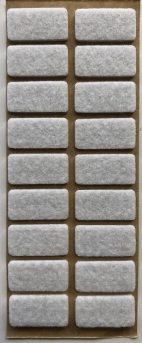 Podkładka filcowa biała prostokąt, 15x30mm, h 3mm